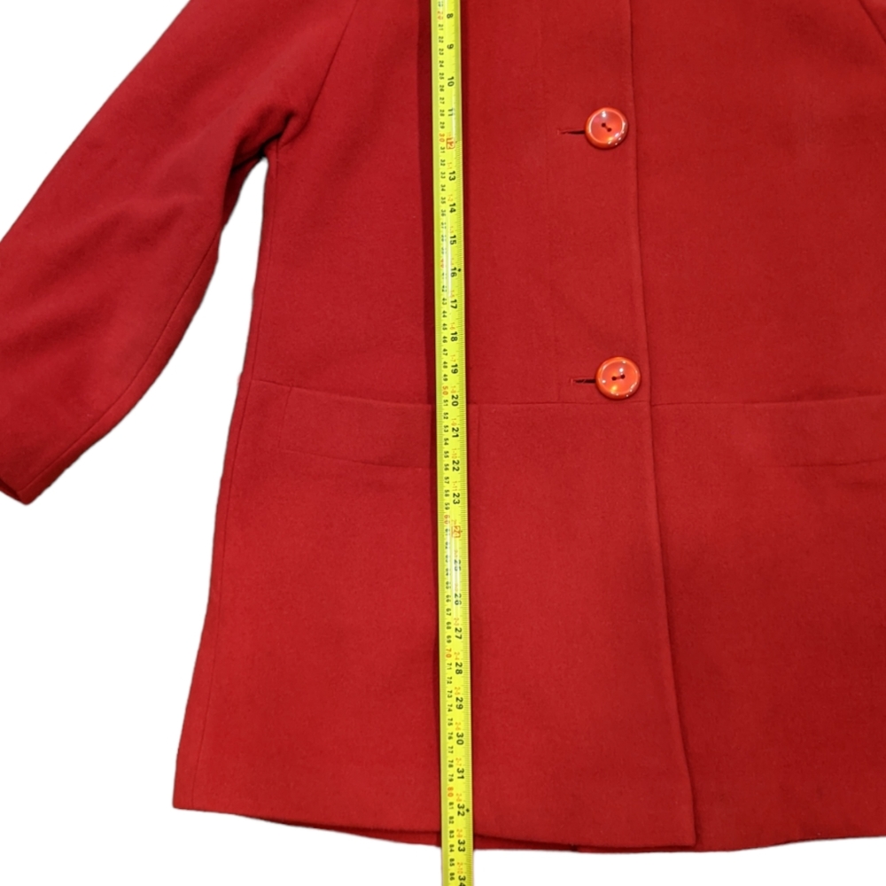 EUC Scarlet Red Wool Cashmere Winter Peacoat Mallia Melanie Lyne size 6 - Picture 6 of 14